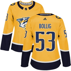 Women's Brandon Bollig Nashville Predators Authentic Home Jersey - Gold