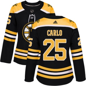 Women's Brandon Carlo Boston Bruins Authentic Home Jersey - Black