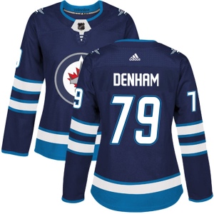 Women's Brandon Denham Winnipeg Jets Authentic Home Jersey - Navy