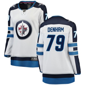 Women's Brandon Denham Winnipeg Jets Breakaway Away Jersey - White