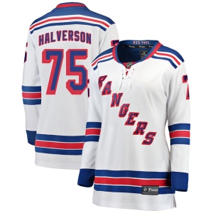 Women's Brandon Halverson New York Rangers Breakaway Away Jersey - White