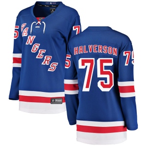 Women's Brandon Halverson New York Rangers Breakaway Home Jersey - Blue