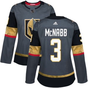 Women's Brayden McNabb Vegas Golden Knights Authentic Gray Home Jersey - Gold