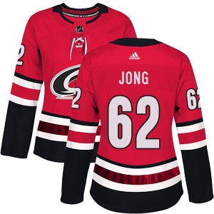 Women's Brendan De Jong Carolina Hurricanes Authentic Home Jersey - Red