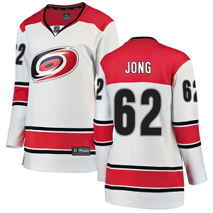 Women's Brendan De Jong Carolina Hurricanes Breakaway Away Jersey - White