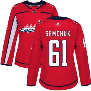 Women's Brendan Semchuk Washington Capitals Authentic Home Jersey - Red