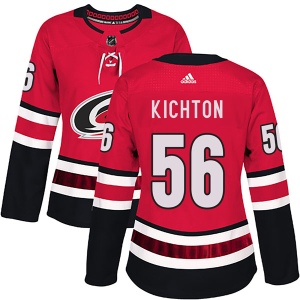 Women's Brenden Kichton Carolina Hurricanes Authentic Home Jersey - Red