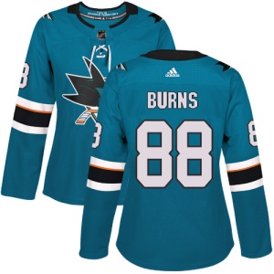 Women's Brent Burns San Jose Sharks Authentic Teal Home Jersey - Green