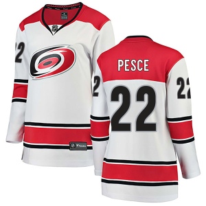 Women's Brett Pesce Carolina Hurricanes Breakaway Away Jersey - White