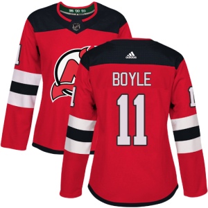 Women's Brian Boyle New Jersey Devils Authentic Home Jersey - Red