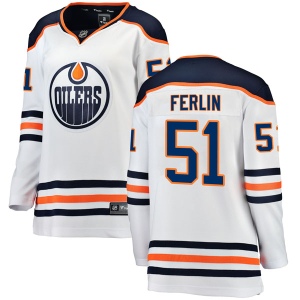 Women's Brian Ferlin Edmonton Oilers Authentic Away Breakaway Jersey - White