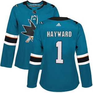 Women's Brian Hayward San Jose Sharks Authentic Home Jersey - Teal