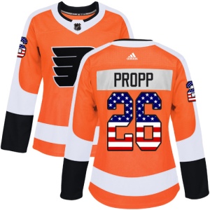 Women's Brian Propp Philadelphia Flyers Authentic USA Flag Fashion Jersey - Orange