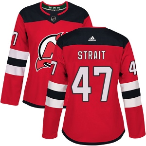 Women's Brian Strait New Jersey Devils Authentic Home Jersey - Red