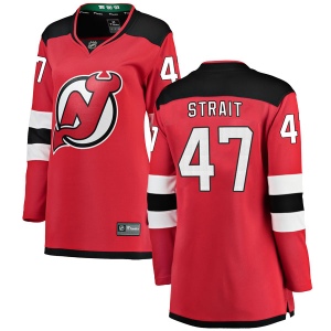 Women's Brian Strait New Jersey Devils Breakaway Home Jersey - Red