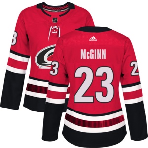 Women's Brock Mcginn Carolina Hurricanes Authentic Brock McGinn Home Jersey - Red