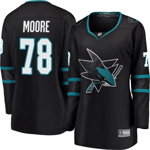 Women's Bryan Moore San Jose Sharks Breakaway Alternate Jersey - Black