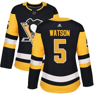 Women's Bryan Watson Pittsburgh Penguins Authentic Home Jersey - Black