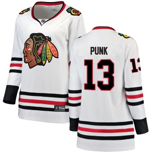 Women's CM Punk Chicago Blackhawks Breakaway Away Jersey - White