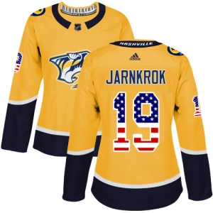 Women's Calle Jarnkrok Nashville Predators Authentic USA Flag Fashion Jersey - Gold