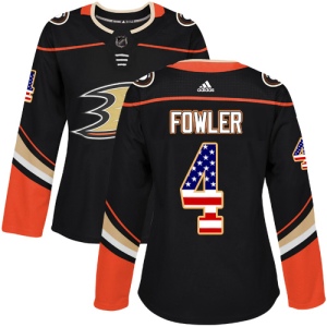 Women's Cam Fowler Anaheim Ducks Authentic USA Flag Fashion Jersey - Black