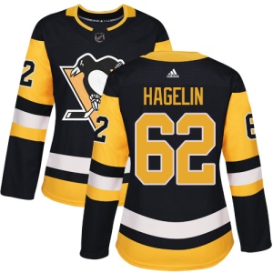 Women's Carl Hagelin Pittsburgh Penguins Authentic Home Jersey - Black