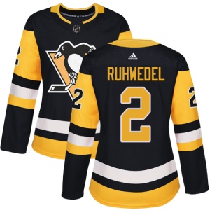 Women's Chad Ruhwedel Pittsburgh Penguins Authentic Home Jersey - Black