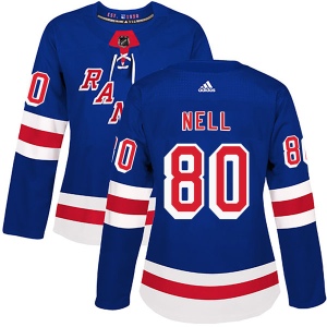 Women's Chris Nell New York Rangers Authentic Home Jersey - Royal Blue