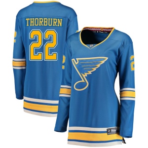 Women's Chris Thorburn St. Louis Blues Breakaway Alternate Jersey - Blue