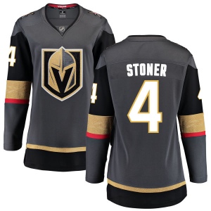 Women's Clayton Stoner Vegas Golden Knights Black Home Breakaway Jersey - Gold