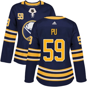 Women's Cliff Pu Buffalo Sabres Authentic Home Jersey - Navy