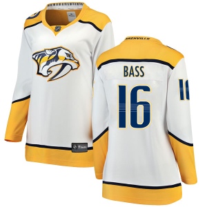 Women's Cody Bass Nashville Predators Breakaway Away Jersey - White