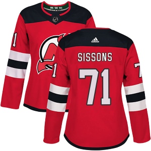 Women's Colby Sissons New Jersey Devils Authentic Home Jersey - Red