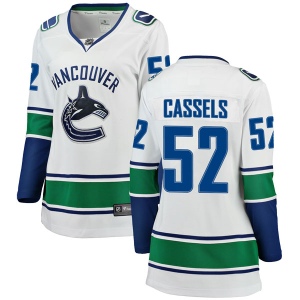 Women's Cole Cassels Vancouver Canucks Breakaway Away Jersey - White