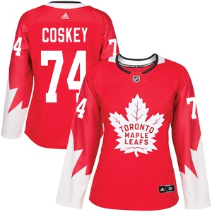 Women's Cole Coskey Toronto Maple Leafs Authentic Alternate Jersey - Red