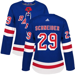 Women's Cole Schneider New York Rangers Authentic Home Jersey - Royal Blue