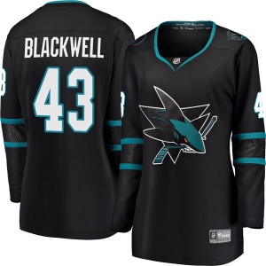 Women's Colin Blackwell San Jose Sharks Breakaway Alternate Jersey - Black