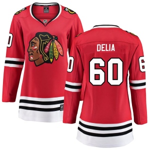 Women's Collin Delia Chicago Blackhawks Breakaway Home Jersey - Red