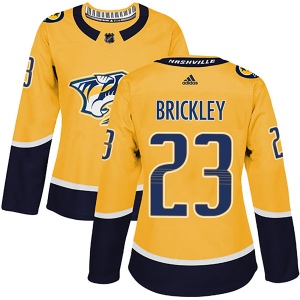 Women's Connor Brickley Nashville Predators Authentic Home Jersey - Gold