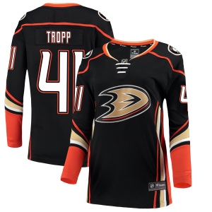 Women's Corey Tropp Anaheim Ducks Authentic Home Jersey - Black