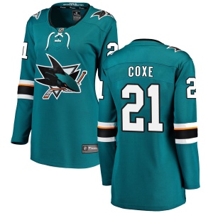 Women's Craig Coxe San Jose Sharks Breakaway Home Jersey - Teal