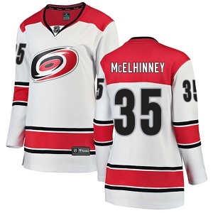 Women's Curtis McElhinney Carolina Hurricanes Breakaway Away Jersey - White