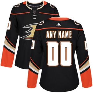 Women's Custom Anaheim Ducks Authentic Home Jersey - Black