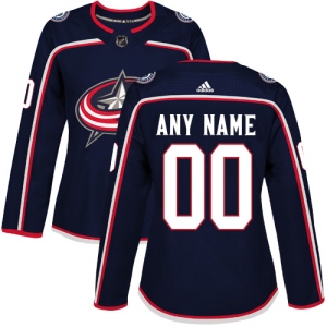 Women's Custom Columbus Blue Jackets Authentic Home Jersey - Navy Blue