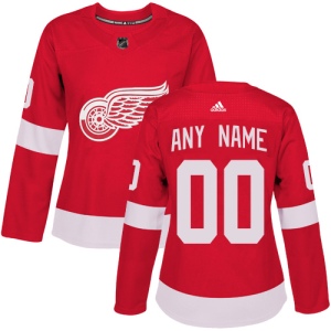 Women's Custom Detroit Red Wings Authentic Home Jersey - Red