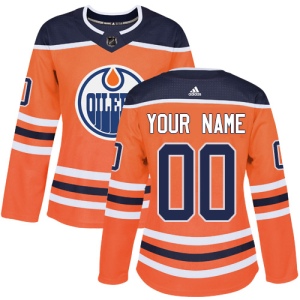 Women's Custom Edmonton Oilers Authentic Home Jersey - Orange