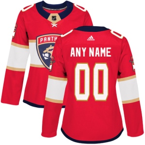 Women's Custom Florida Panthers Authentic Home Jersey - Red