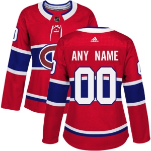 Women's Custom Montreal Canadiens Authentic Home Jersey - Red