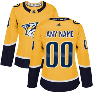 Women's Custom Nashville Predators Authentic Home Jersey - Gold