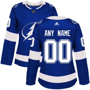 Women's Custom Tampa Bay Lightning Authentic Home Jersey - Royal Blue